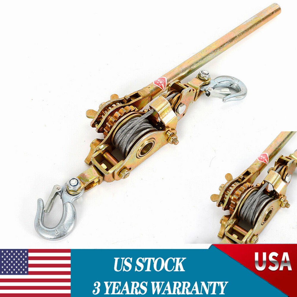 2 Ton Hand Puller Heavy Duty Winch Pull Hoist Come Along Cable Lever 2 Hooks