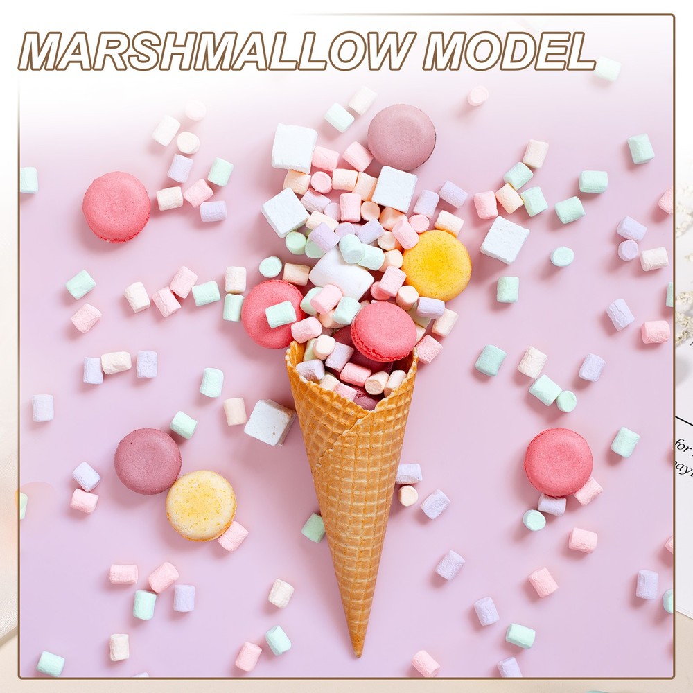 50 Pcs Resin Candy Charm, Artificial Simulation Cotton Candy, Yellow
