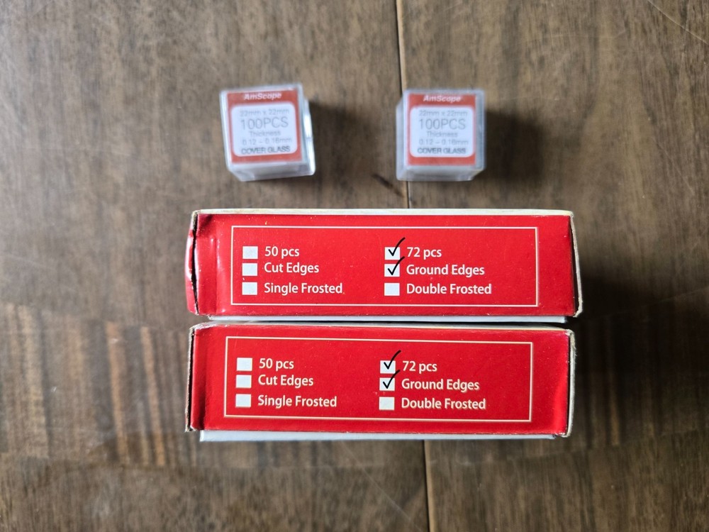 AmScope Microscope Slides BS-72P 72 Pieces Clear Glass 2 Boxes