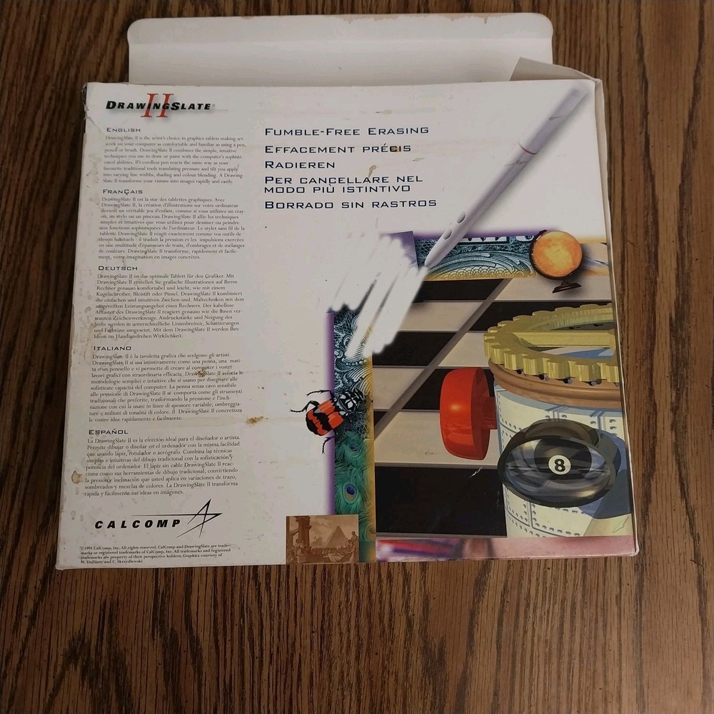 Vintage Calcomp Drawing Slate II 6x9 Graphics Tablet For PC Or MAC- Untested