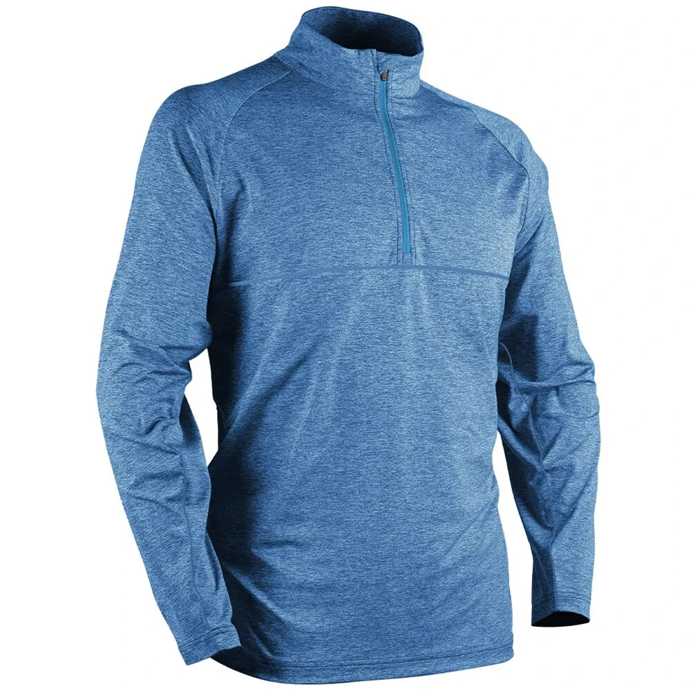Sun Mountain Men's Second Layer LS Pullover - Navy Heather Size Small