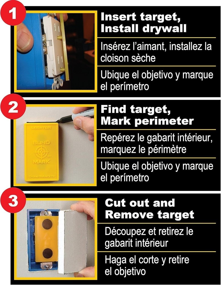 8120 Plug Mark Drywall Electrical Box Cutout Locator for Existing Electrical...