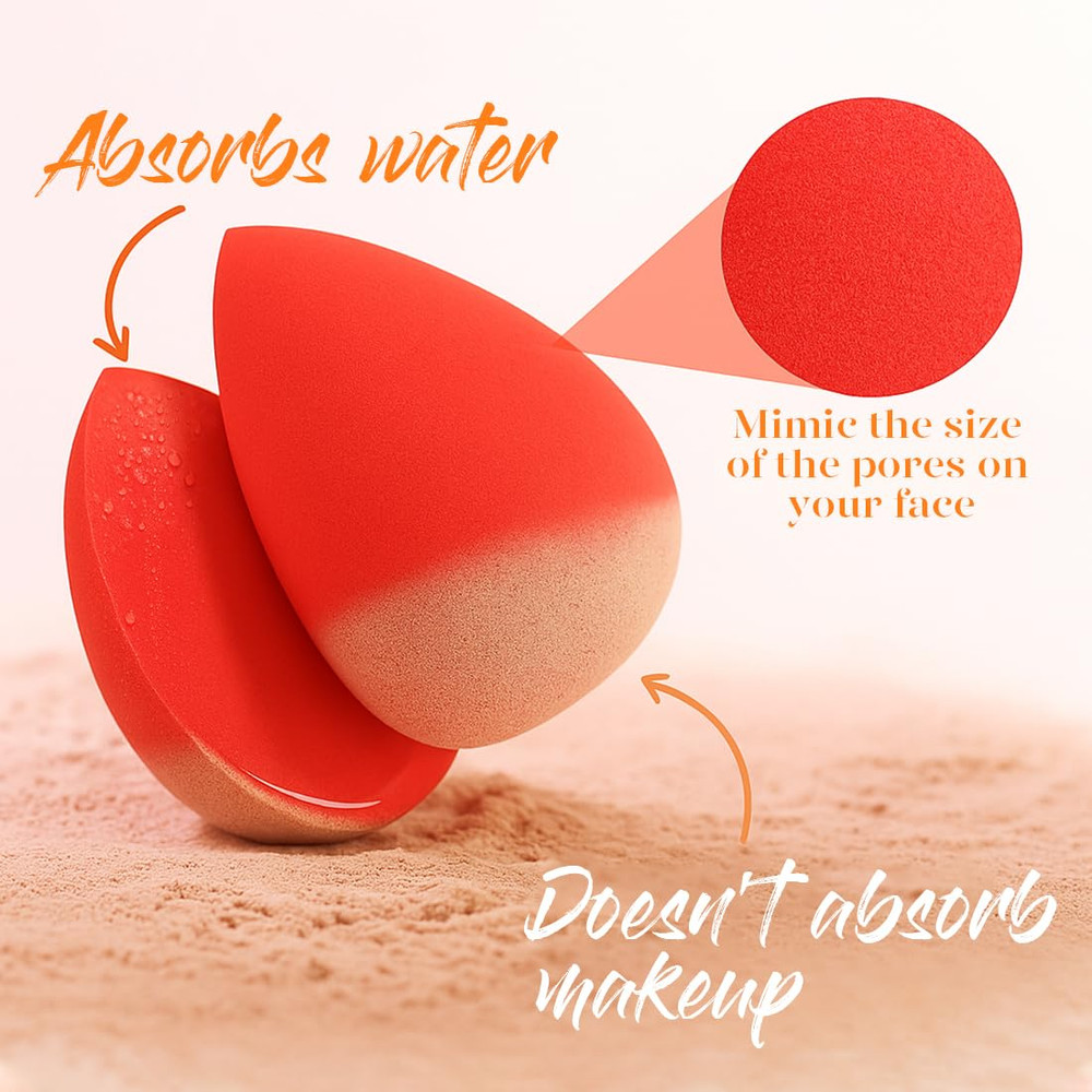 Makeup Sponge Set Pack Micro Porous Low Absorption Soft Latex Free Foundation B