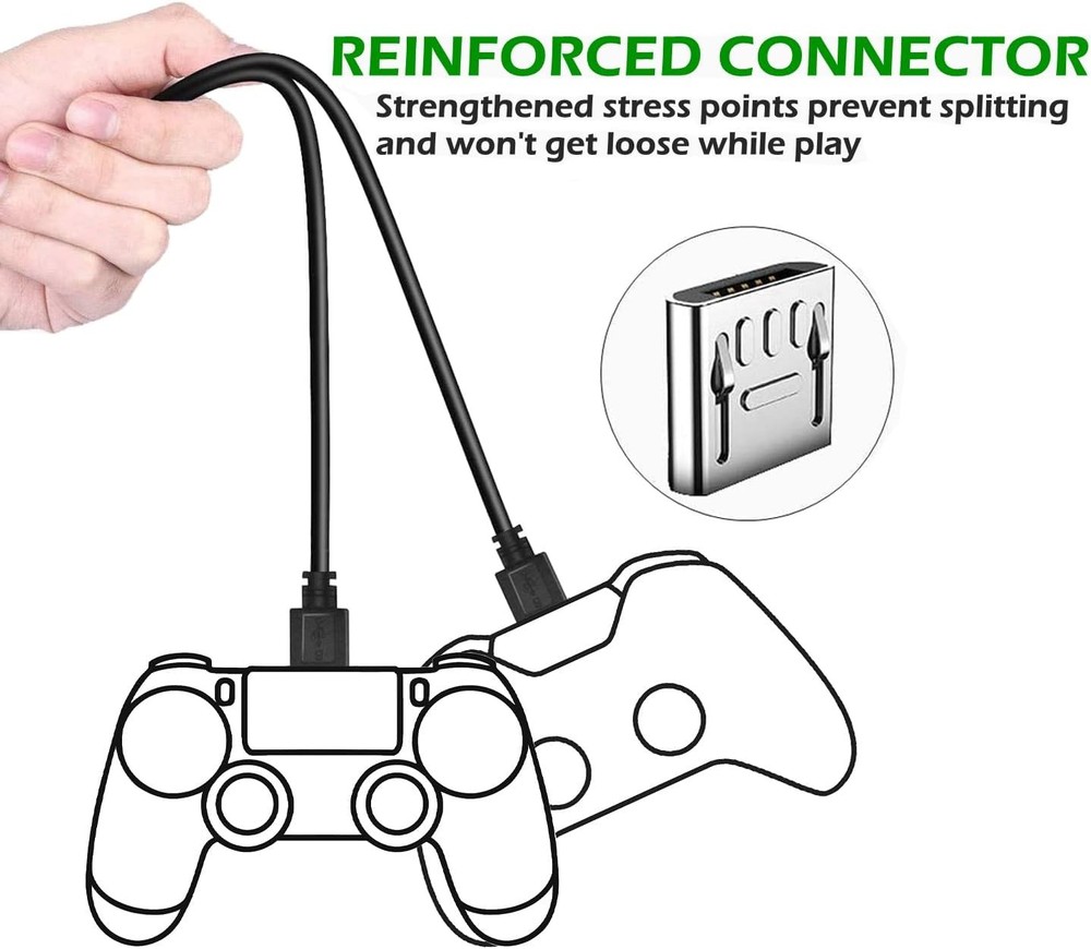 2Pack 10ft Charging Cable Compatible with PS4 Controller and Xbox One Controller