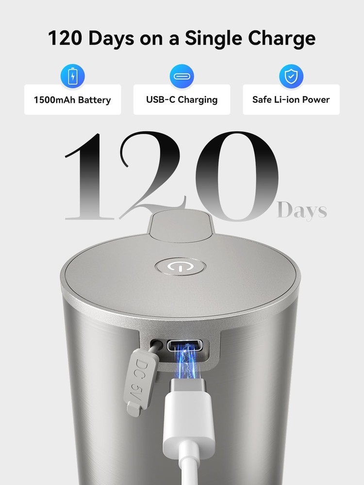 Automatic Foaming Soap Dispenser Touchless, 0.2s Fast Sensor, USB-C Rechargea...