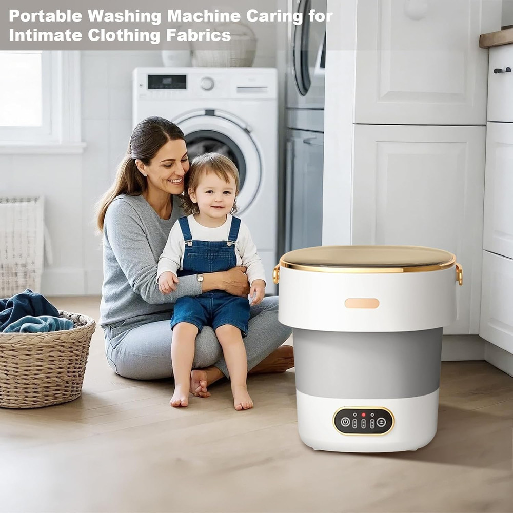 13L Portable Fully Automatic Washing Machine, Foldable Compact Washer with 3 Cle