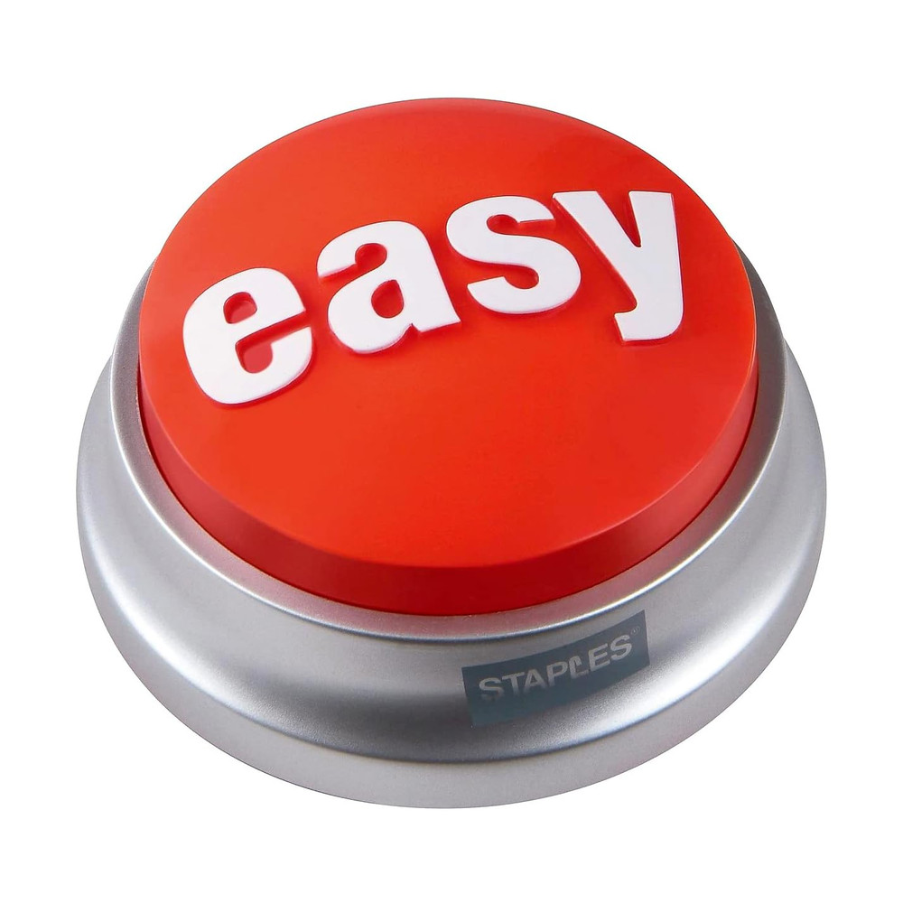 Easy Button, Red/Silver - Fun Office Desk Button for Motivation