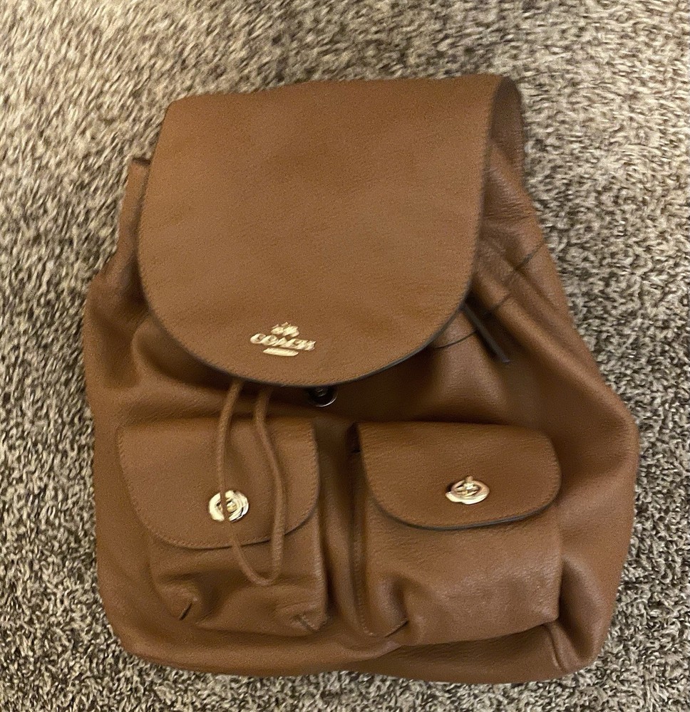 Coach Billie backpack brown pebble leather