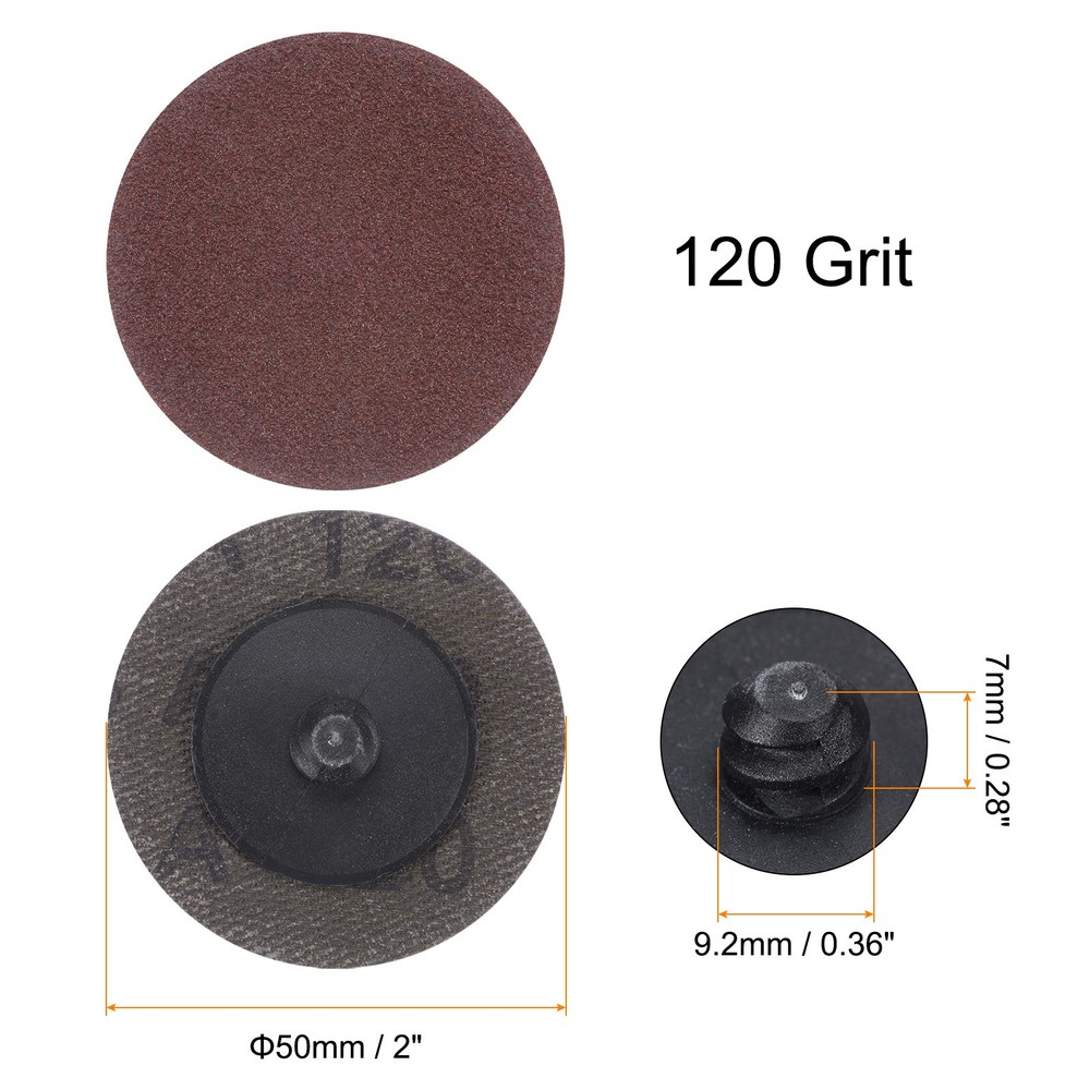 25pcs 2" 120 Grit Quick Change R-Type Sanding Discs Aluminum Oxide Red