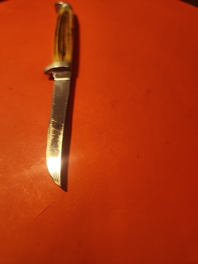 Vintage Queen fixed 3in Blade Bone handle/sheath