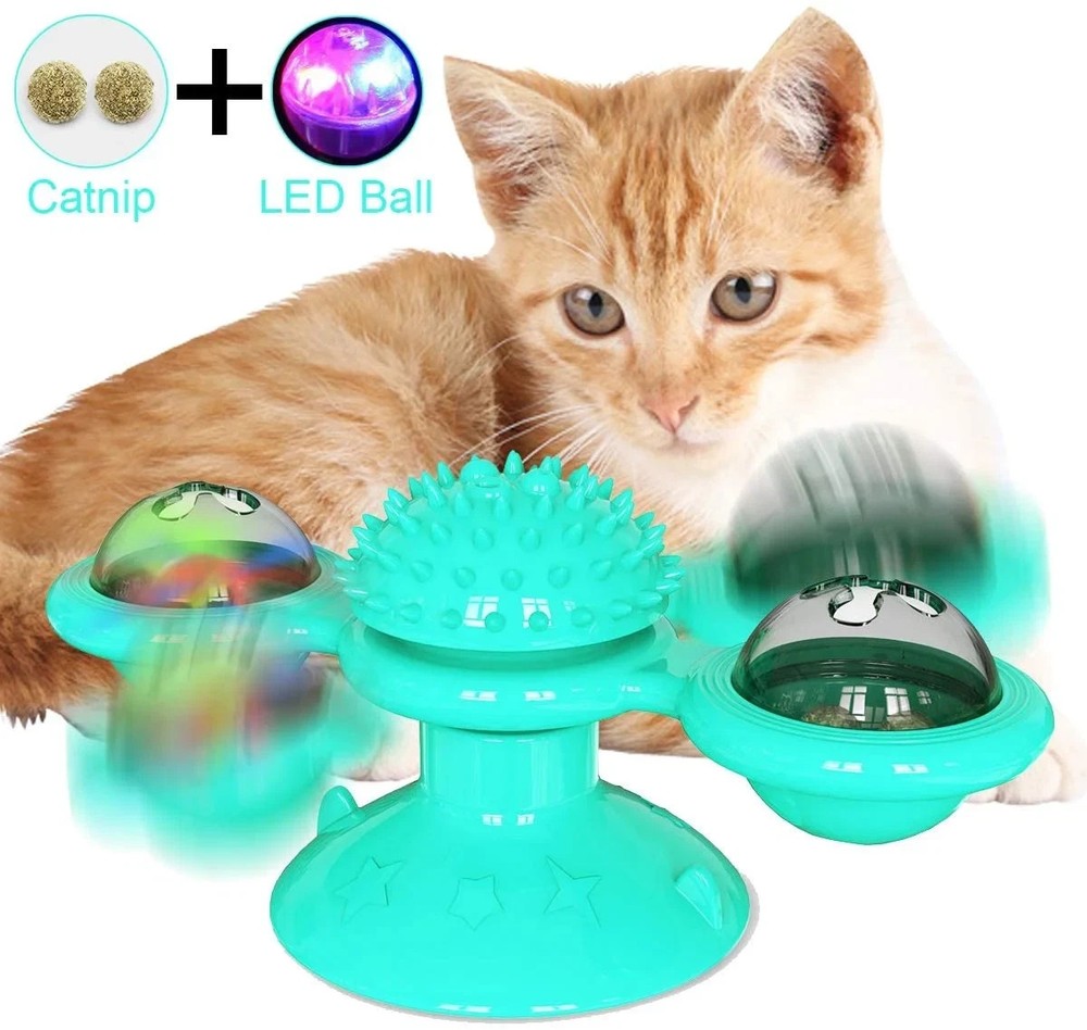 Windmill Cat Toy Turntable Teasing Interactive Cat Toys for Indoor Ca**
