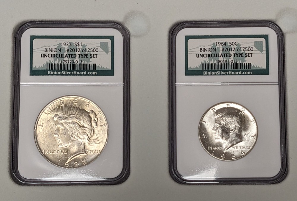 1923 Binion Type 4 Coin Silver Set NGC Uncirculated