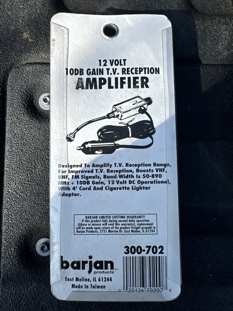 Barjan 10db Gain TV Reception Amplifier 12 Volt