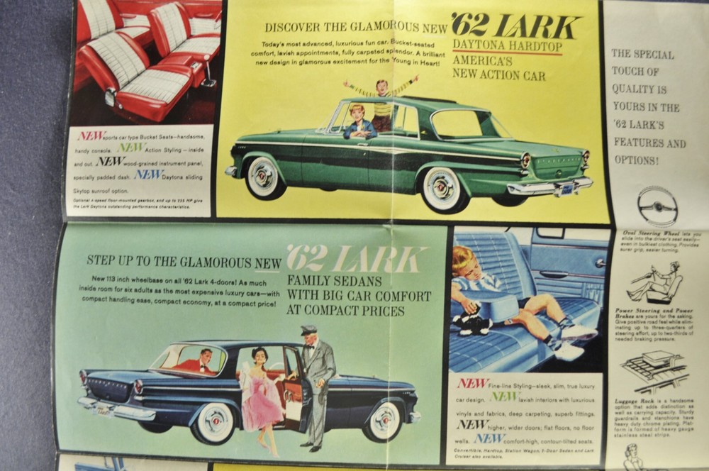1962 Studebaker Lark Brochure Folder Daytona Cruiser Wagon Excellent Original 62