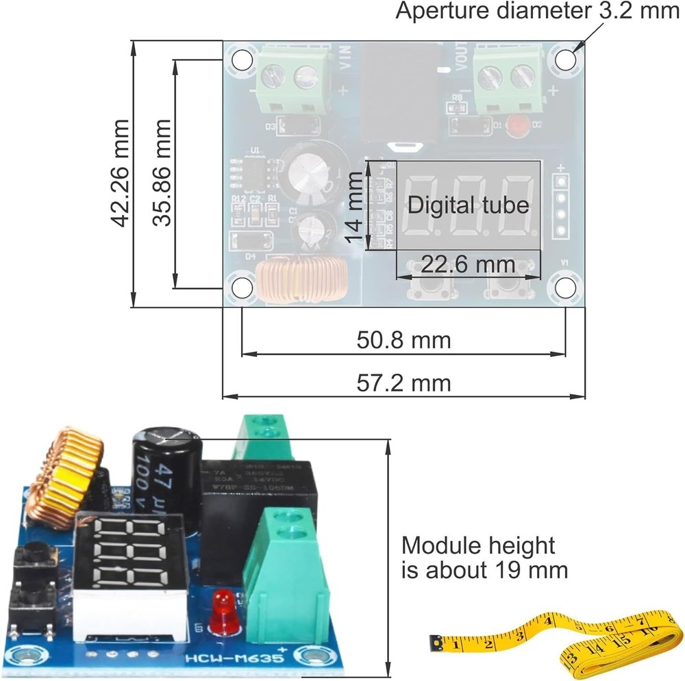Digital Low Voltage Protector Disconnect Switch with Relay & LCD Display