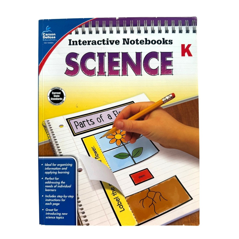 Carson Dellosa Interactive Notebooks Science Kindergarten Workbook