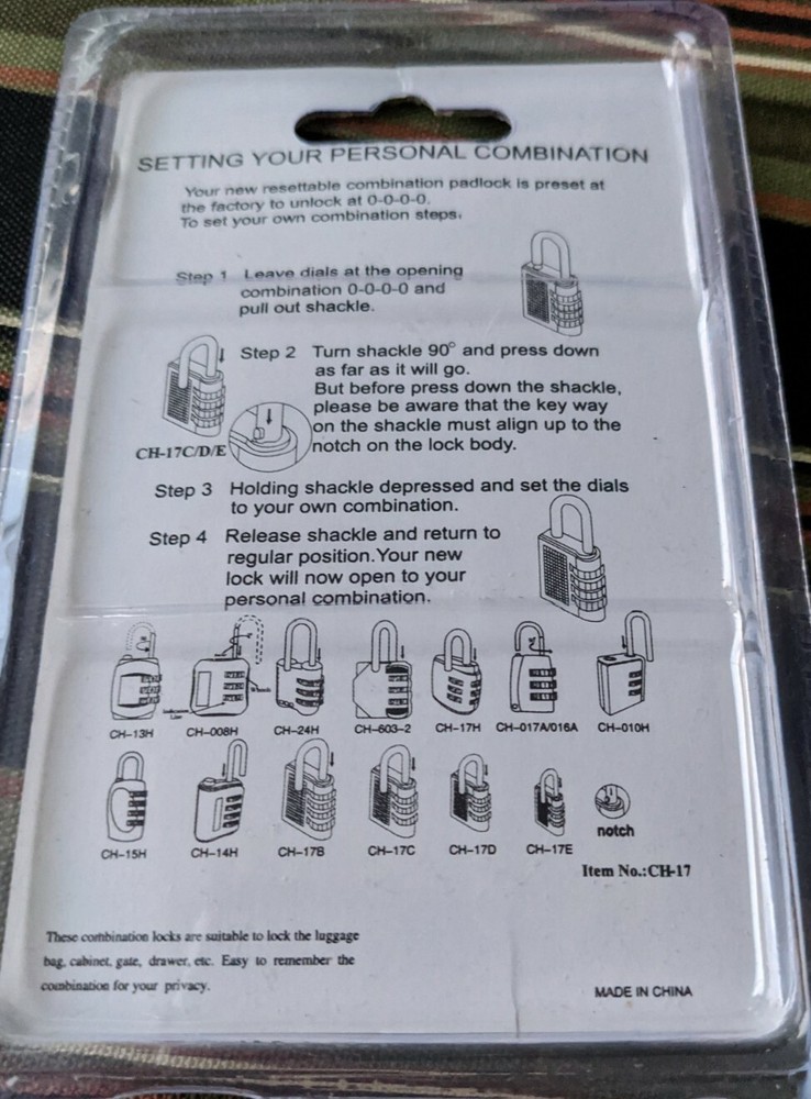 Combination Lock Salem Master