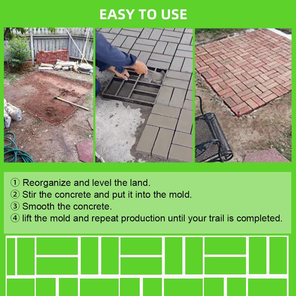 CJGQ Concrete Molds Reusable Walk Maker Paver Path Maker, Yard 8 Grid-1Pack