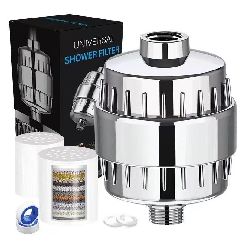 20 Stage Shower Head Filter - 2 Cartridges,Hard Chrome-2 Pack Cartridges
