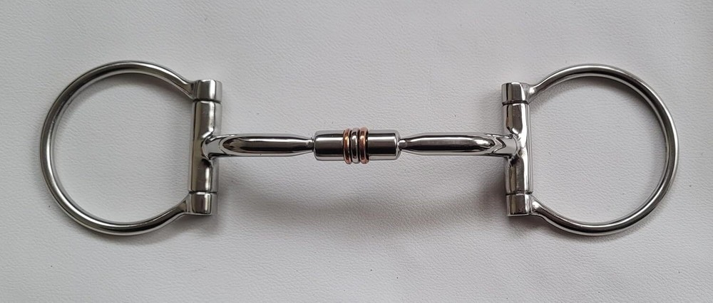Western D Ring Comfort Mouth Snaffle Bit with Copper Rollers