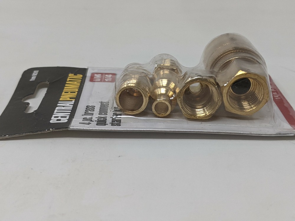 Central Pneumatic Brass Industrial Quick Coupler Set 4 Pc