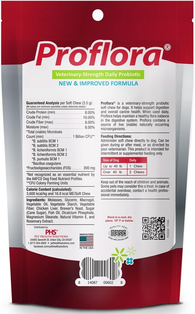 Proflora Probiotic Soft Chews for Dogs (60 Count)