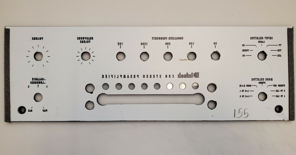McIntosh C30 Original Glass Faceplate for Preamp