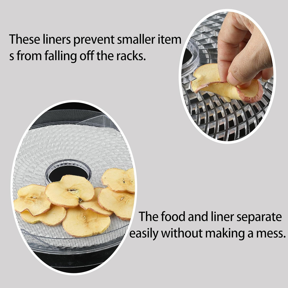 8 Pack Silicone Dehydrator Sheets, 13" round Dehydrator Tray Liners for Dehydrat