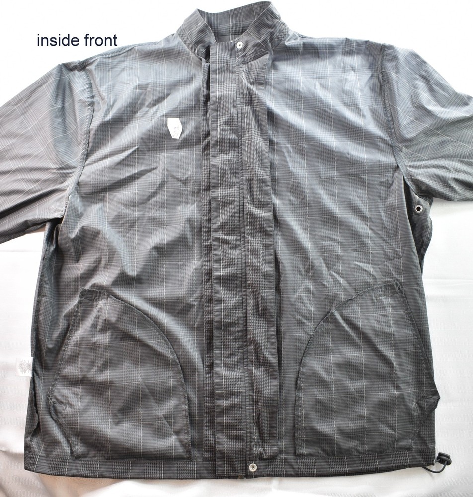 Ashworth Houndstooth Jacket Logo Collared Windbreaker Golf Coat Zip Front Men XL