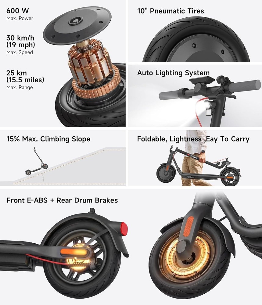 Navee V25 Pro E-Scooter – 500W 31Mi Range Foldable Design Excellent Condition