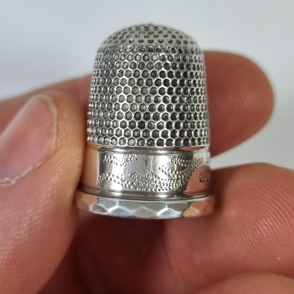 Antique Solid Silver Thimble Chester 1896 Charles Horner