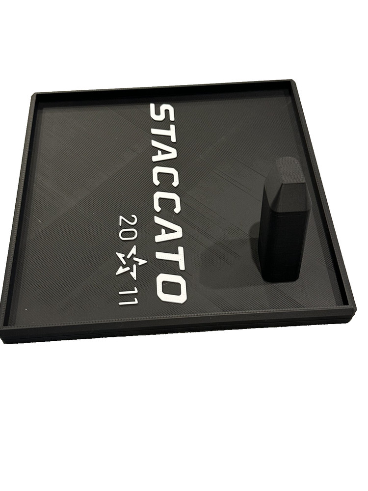 Staccato Pistol Display Stand and Dump Tray Work With Most Double Stack Models