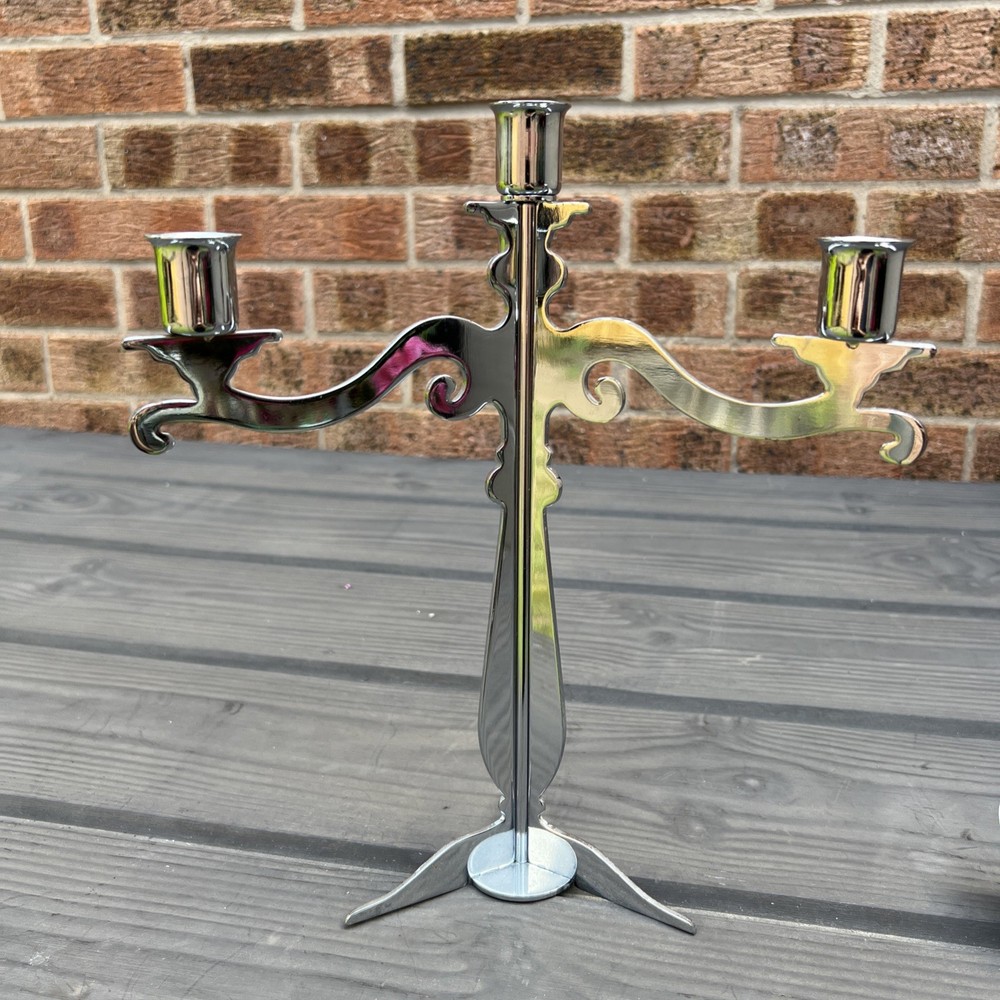 Luxury Chromium Three Arm Candle Holder
