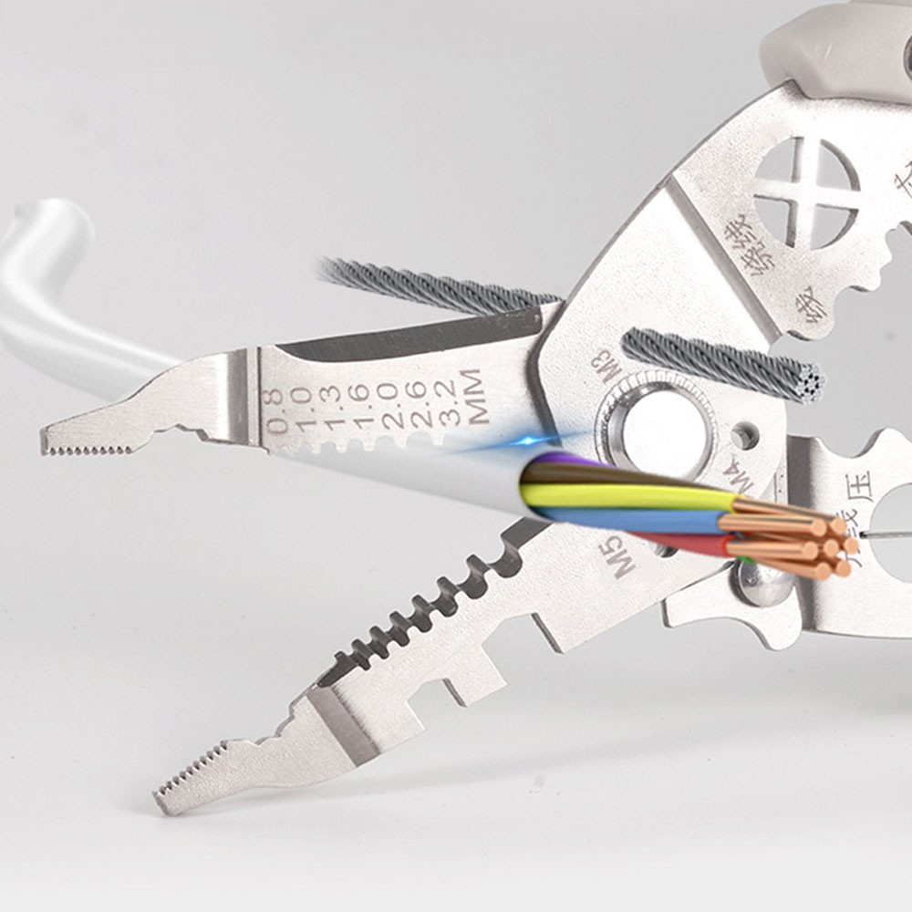 Wire Stripper Cutter Stainless Steel Wire Stripping Tool, Multi-Function CW