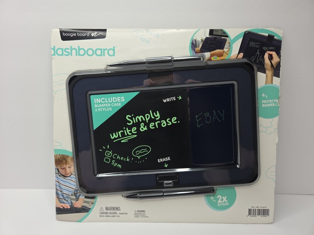 Boogie Board Dashboard eWriter Writing Tablet Black Bumper Case & 2 Stylus Pens