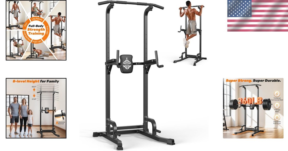 Compact Power Tower - Heavy-Duty Steel Pull Up Station for Strength Training