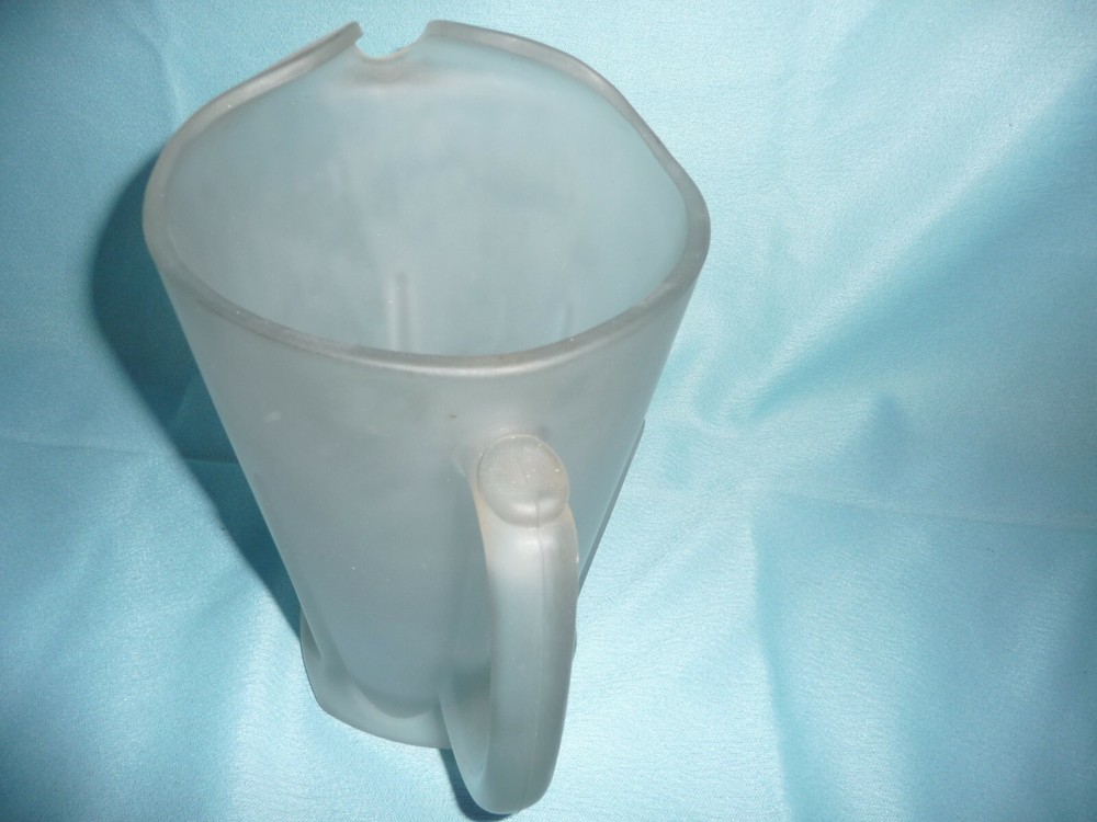 Frosted Glass Pitcher and Two Mugs