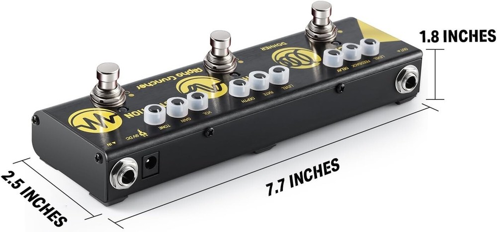 Multi Effects Guitar Pedal Alpha Cruncher 3 Type Effects Delay Chorus Distort...