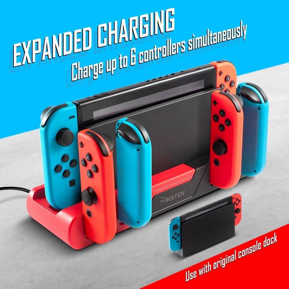 Insten Nintendo Switch & OLED Joycon Controller Charging Station Docking Base
