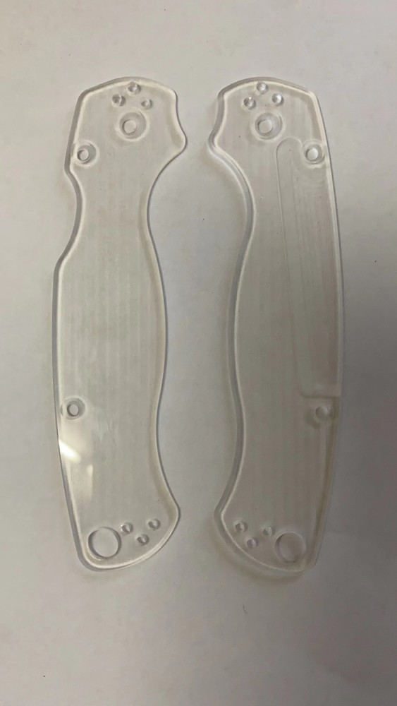 1 Pair Transparent Acrylic Handle Patch for Spyderco Paramilitary C81