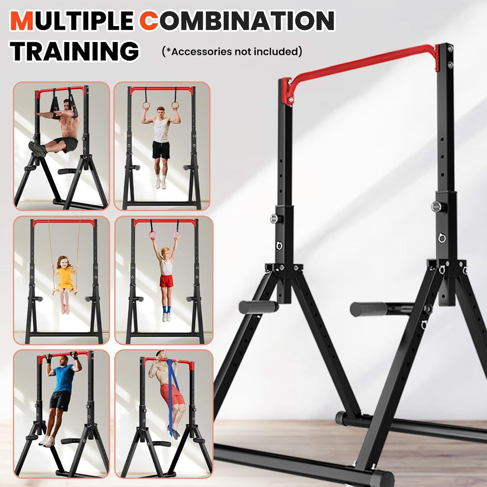 Power Tower Pull up Bar Free Standing, Adjustable Foldable Pull up Station, Home