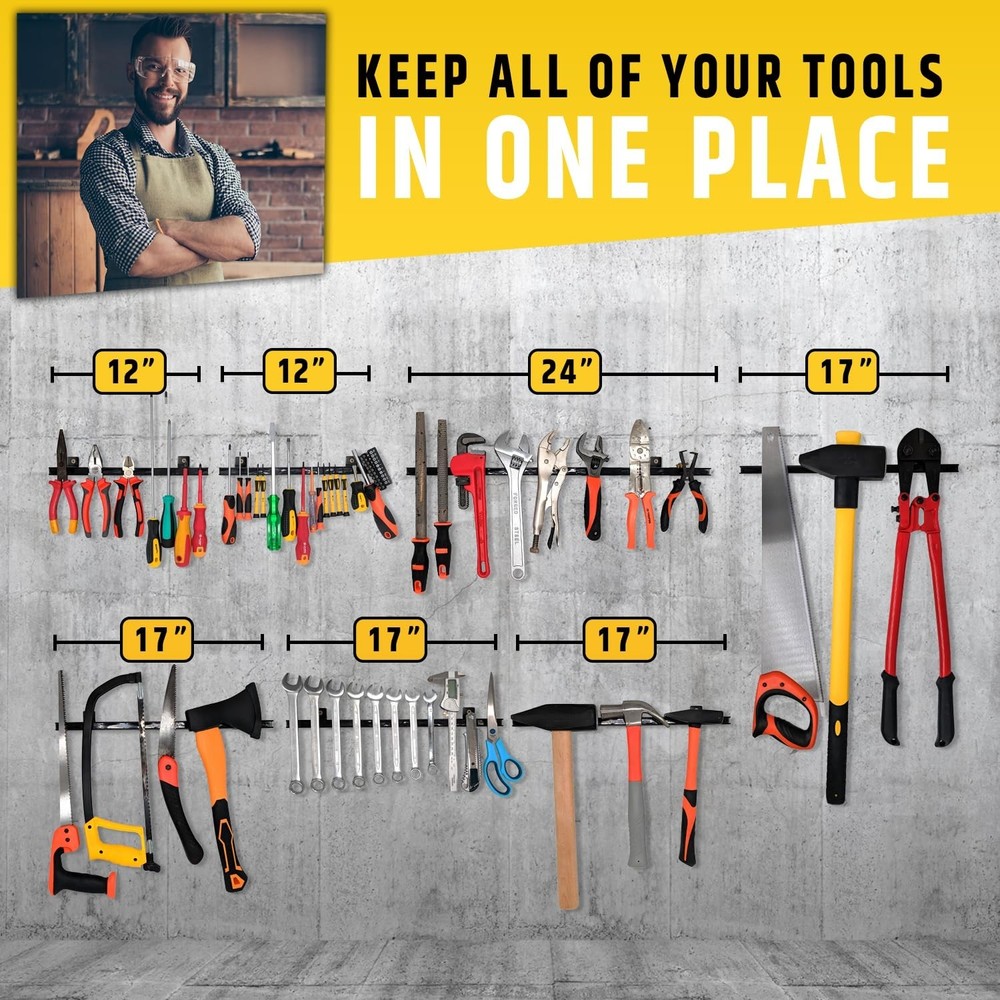 Heavy-Duty Magnetic Tool Holders with Strong Pull Force - 4 Pack Organizer