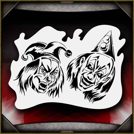 Clowns 6 Airbrush Stencil Template Paint Airsick