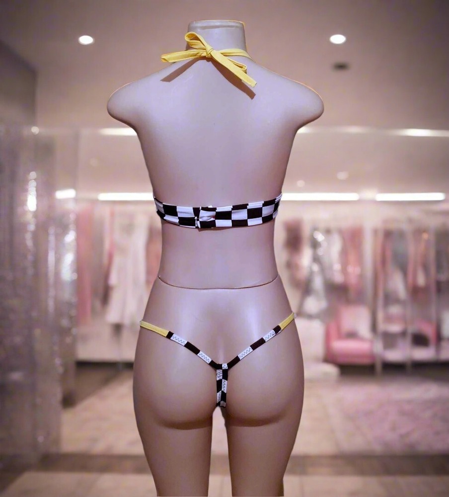 Race Checkered Thong Bikini, Exotic Dancer