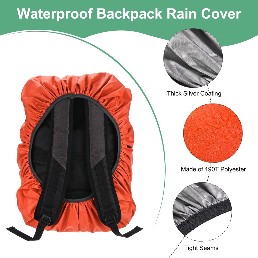 55L-65L Backpack Rain Cover with A Vertical Reflective Strap [Orange]