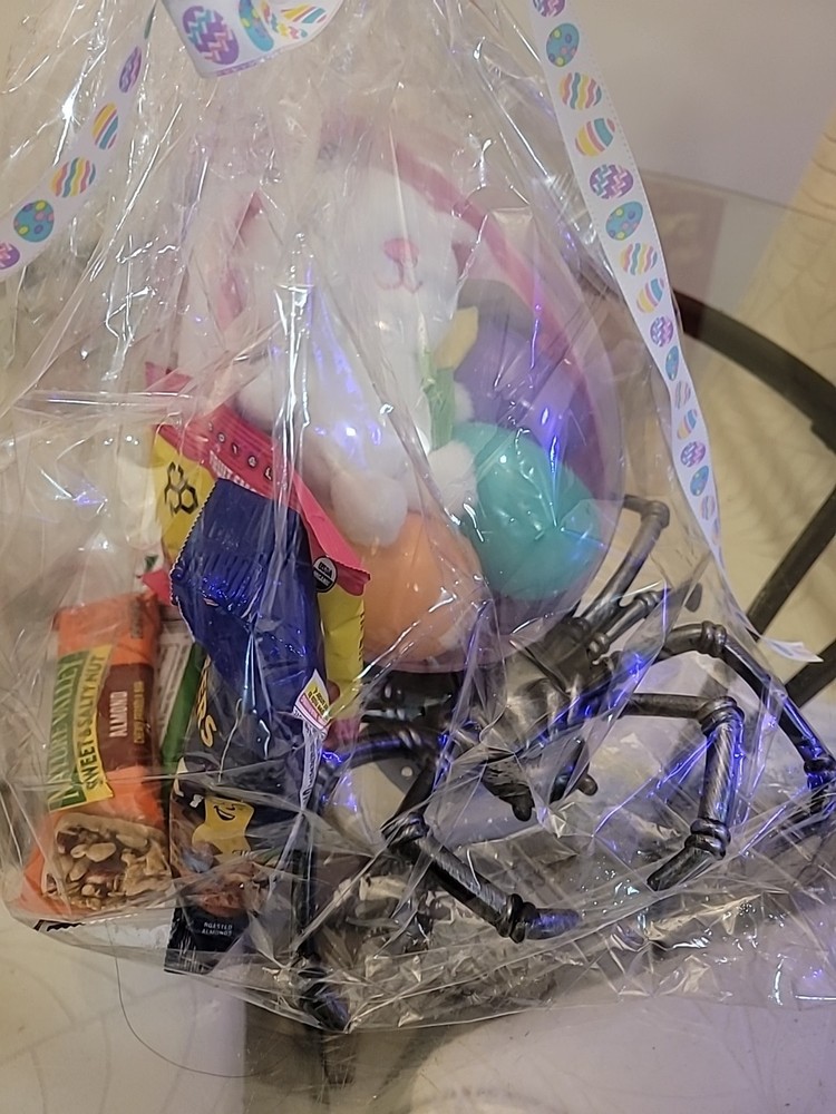 Spider Tray & Big Plastic Egg Easter Basket Set w/ Candy+ Plastic Small Eggs