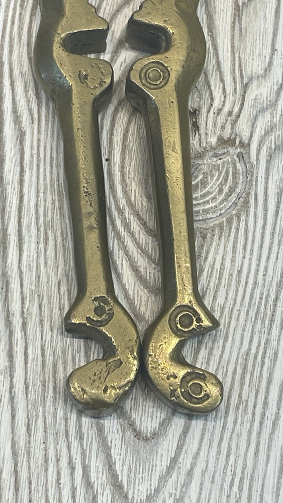 Vintage Solid Brass Rooster Bird Nutcracker Folk Art Decorative