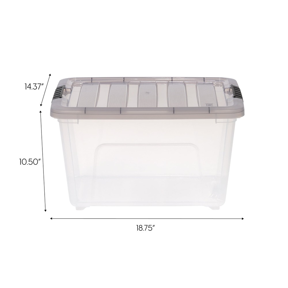 32 Qt. Plastic Storage Bin with Lid, Stackable Storage Containers, Tote