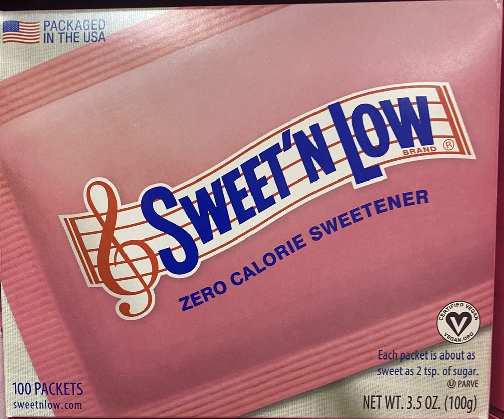 2x SWEET'N LOW Zero Calorie Sweetener 100 Count Packets 3.5 oz Box - 2 PACK