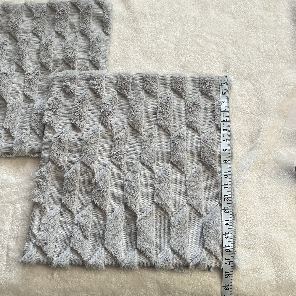 Cushion Covers with Wave Pattern on both sides Comfortable Pillowcase Dark Grey